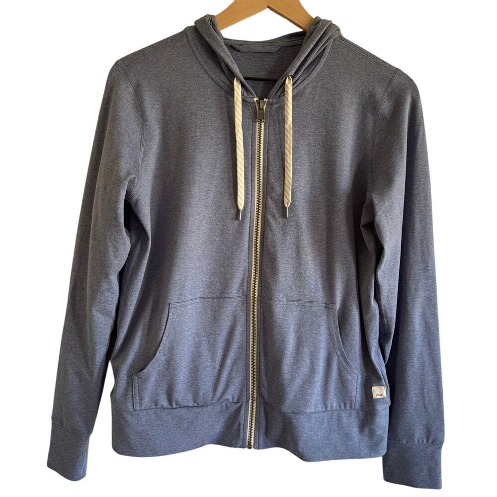 Vuori Halo Performance 2.0 Size Small Smoke Blue Heather Full Zip Hoodie